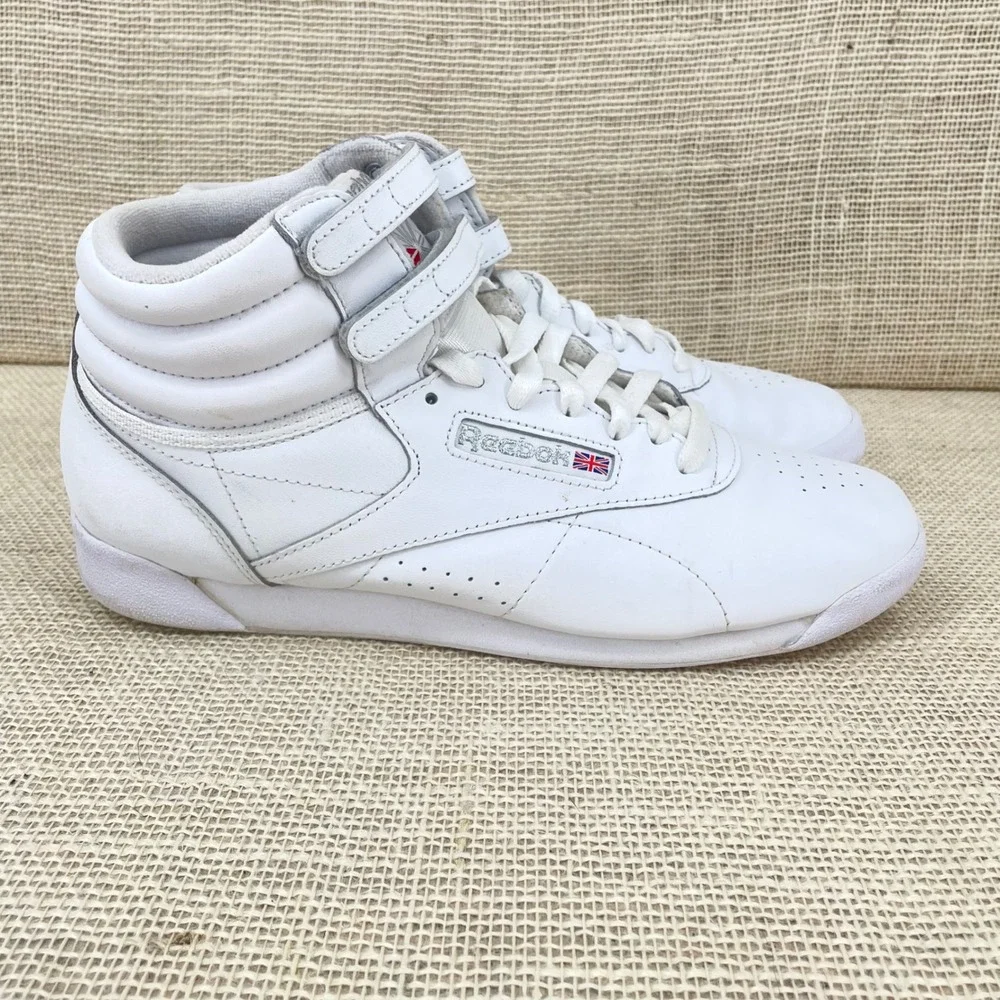 Reebok Freestyle Hi Womens White Leather High Top Sneakers 2431 Size 10